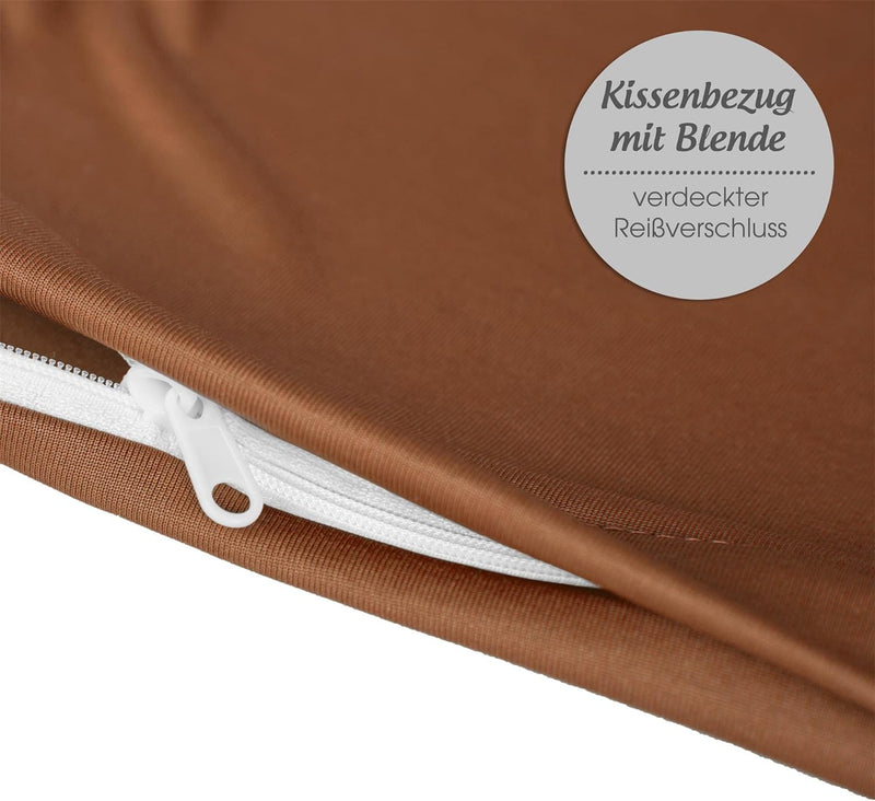 CelinaTex BeBasic Kissenbezug Doppelpack XXL 40 x 200 cm kastanien braun Mikrofaser Seitenschläferki