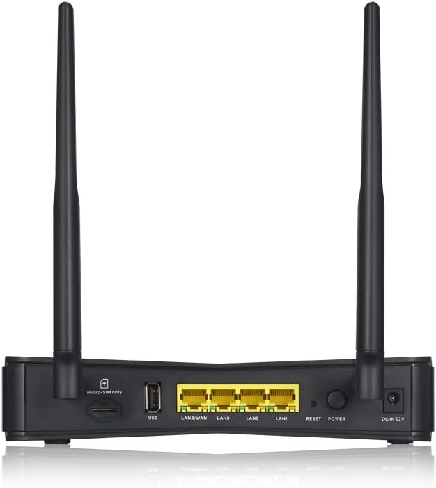 ZyXEL AC1200 4G LTE-WLAN-Indoor-Router mit SIM-Slot ohne SIM-Lock, 300 Mbit/s LTE-A, Keine Konfigura