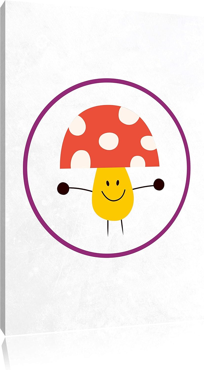 Pixxprint Süsser Pilz als Leinwandbild/Grösse: 100x70 cm/Wandbild/Kunstdruck/fertig bespannt 70x100,