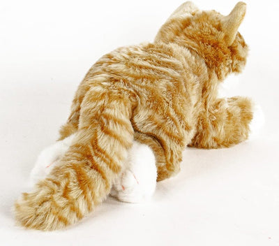 Teddys Rothenburg Uni-Toys Kuscheltier Katze liegend rot/weiss getigert 40 cm Plüschkatze