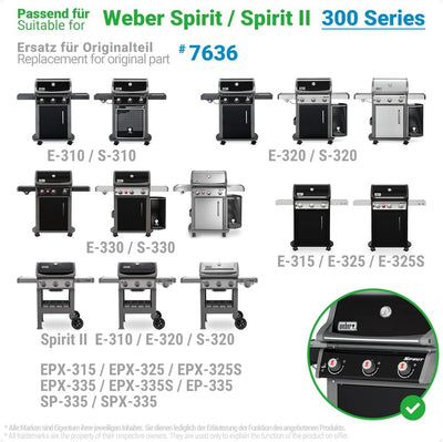 ecooe V2A Edelstahl Aromaschienen Flavorizer Bars für Weber Spirit und Spirit II - 300er Baureihe ab