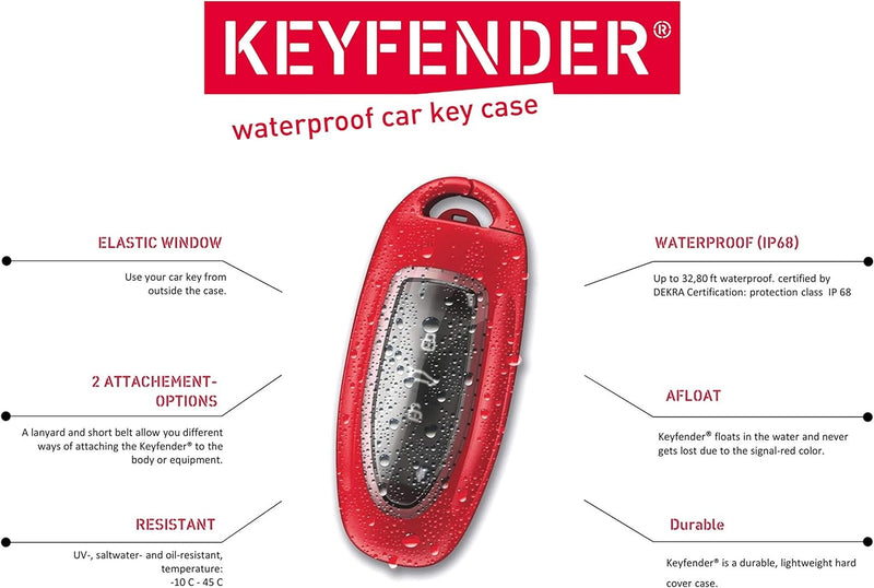 Keyfender® - wasserdichtes Gehäuse (10m - IP68) für Autoschlüssel - für alle Wassersportler und Spor