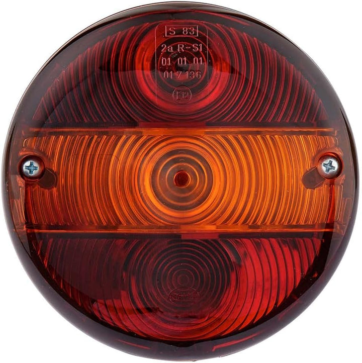 HELLA - Heckleuchte - Glühlampe - 12V - Anbau/geschraubt - Lichtscheibenfarbe: rot/gelb - Stecker: F