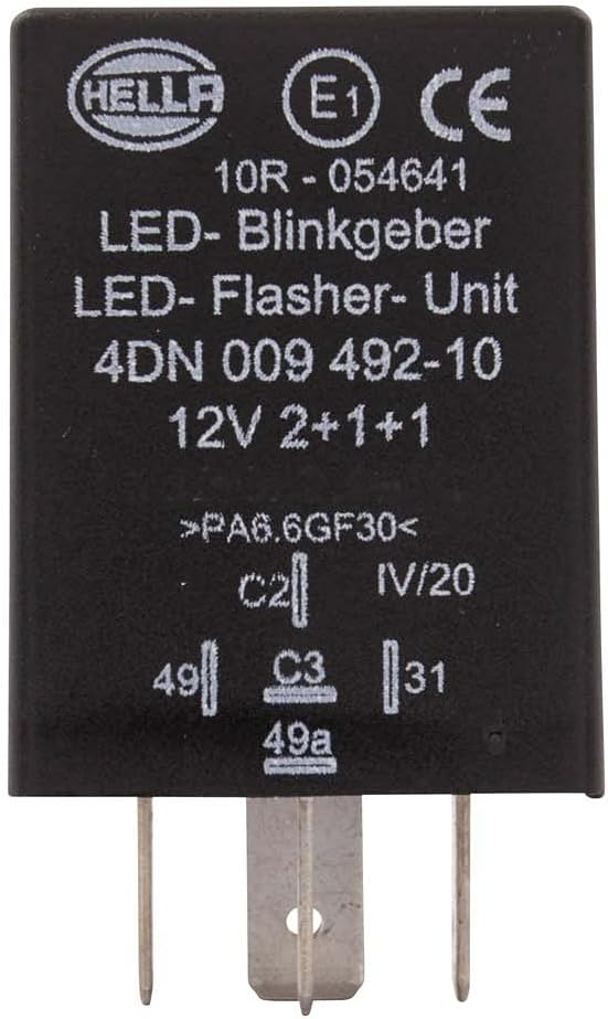 HELLA - Blinkgeber - 12V - 5-polig - gesteckt - LED - mit Halter - 4DN 009 492-101