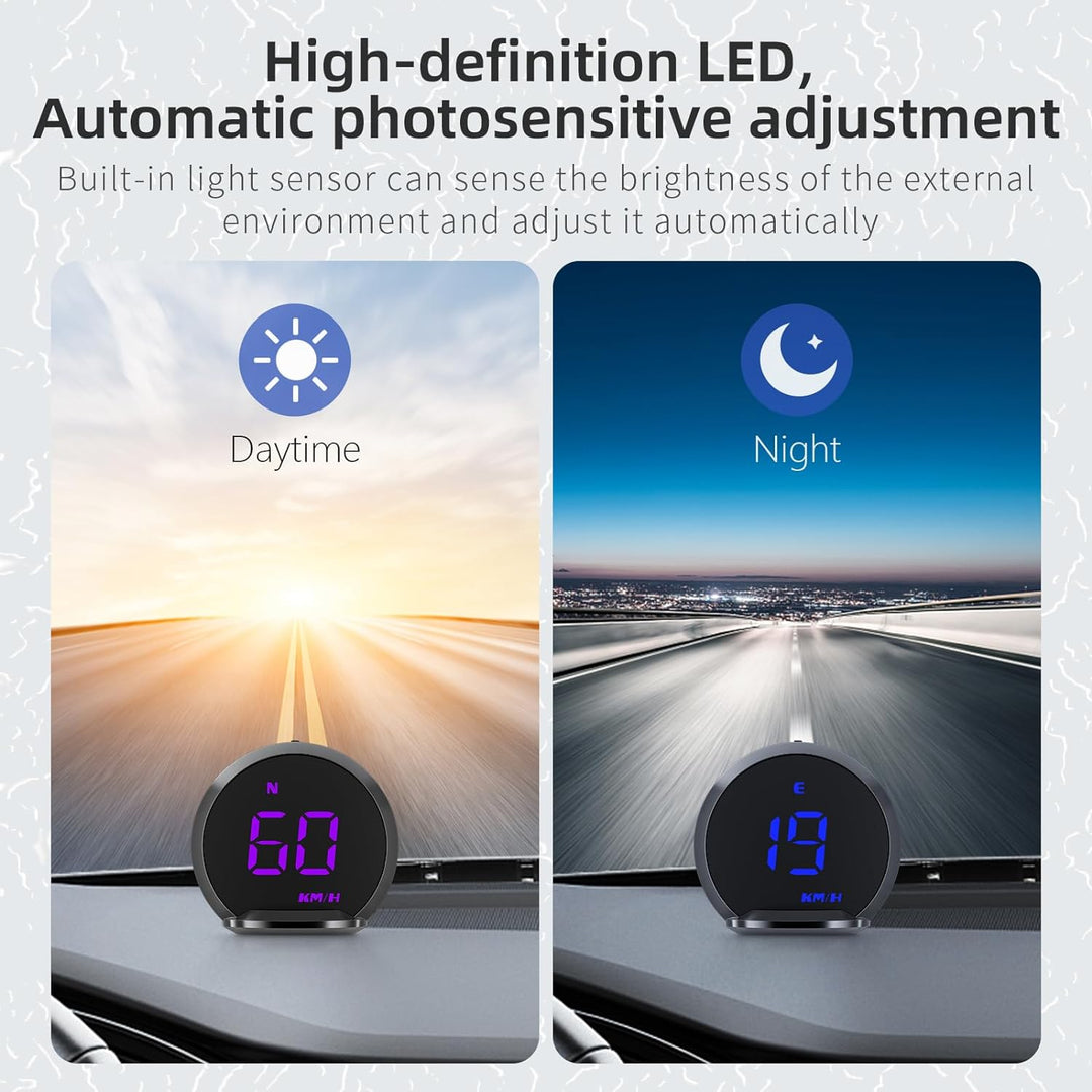 KAOLALI Display mit hohem Kopf, 2,2 Zoll (5,8 cm), Tachometer, GPS, HUD, Universal, KMH/MPH, mit Sau