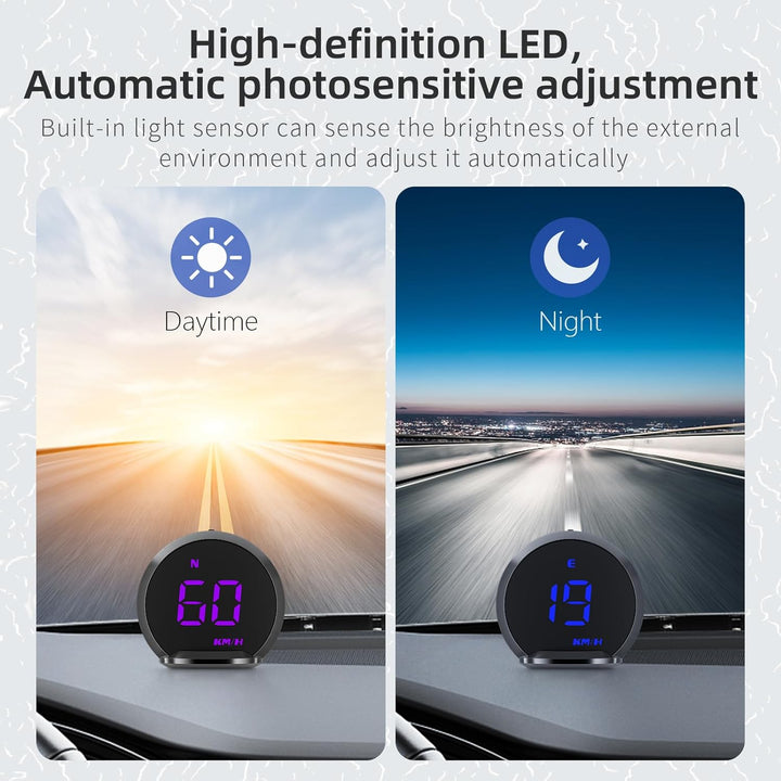 KAOLALI Display mit hohem Kopf, 2,2 Zoll (5,8 cm), Tachometer, GPS, HUD, Universal, KMH/MPH, mit Sau