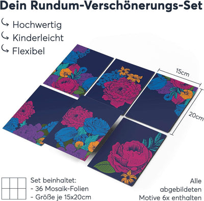 CREATISTO Mosaik Klebefliesen Stickerfliesen Fliesenfolie - Aufkleber Folie für Fliesen I Stickerfli