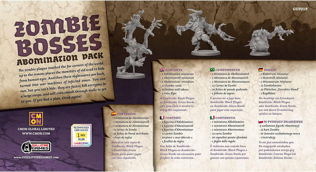 CMON | Zombicide: Black Plague – Zombie Bosses | Erweiterung | Kennerspiel | Dungeon Crawler | 1-6 S
