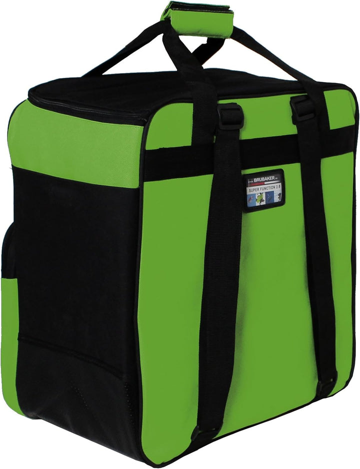 BRUBAKER SUPER Function 2.0 Skischuhtasche Helmtasche Rucksack Grün/Schwarz, Grün/Schwarz