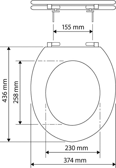 'aquaSu® WC-Sitz Neapel, Weiss, Toilettensitz mit Holz-Kern, Standard O Form universal, Komfort Klod