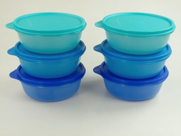 TUPPERWARE Kühlschrank Hit-Parade 600 ml dunkelblau (2) + blau (2) + türkis (2)
