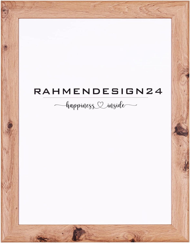 Rahmendesign24 Bilderrahmen Fiona 40x60 (POSTERFORMAT) Eiche Natur Fotorahmen, Wechselrahmen, Poster