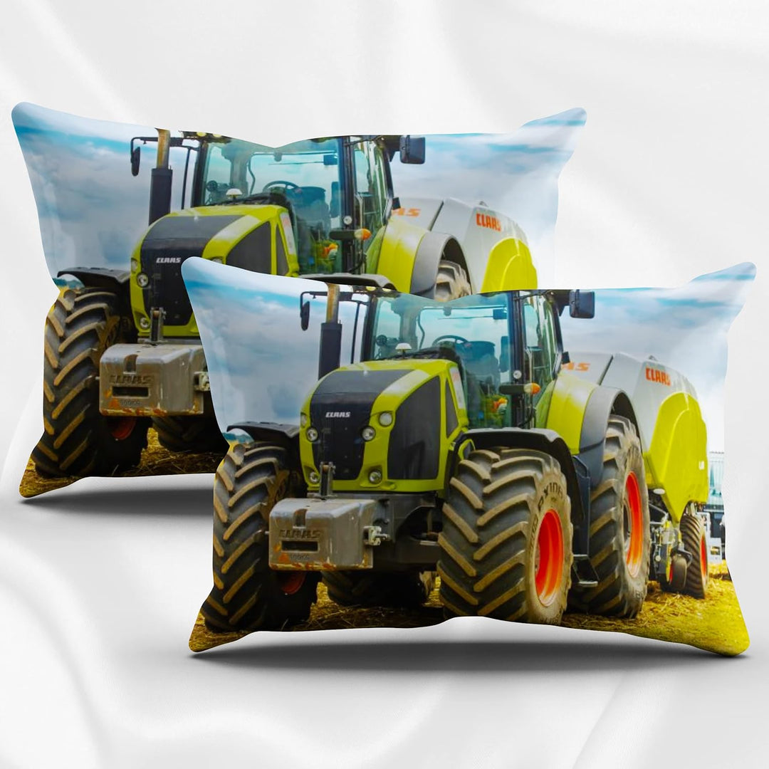 PQCXXA Traktor kinderbettwäsche 200x200cm,3-teilig Grün Traktor Bettwäsche-Set mit Reissverschluss u