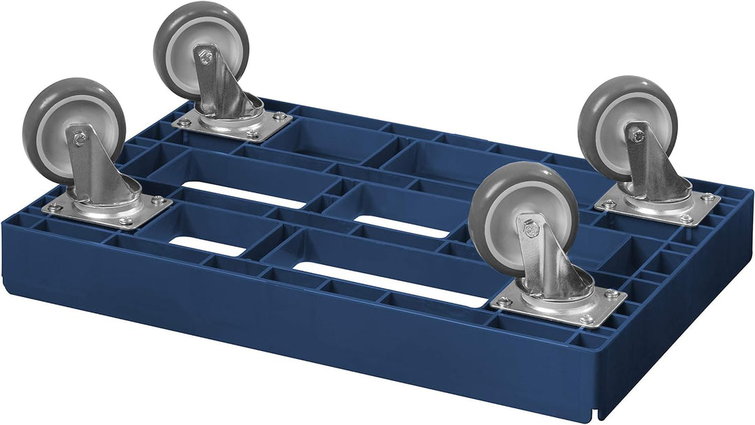 Transportroller für Kisten 60 x 40 cm mit 4 Lenkrollen in blau
