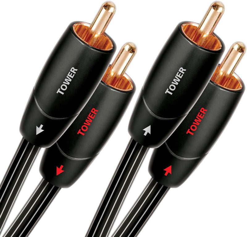 AudioQuest 5m Tower RCA Audiokabel 2 x RCA schwarz - Audiokabel (2 x RCA, 2 x RCA, Kupfer, 5 m, schw