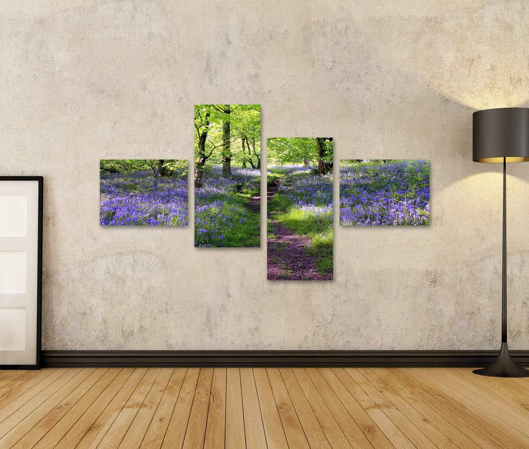 islandburner Bild auf Leinwand Blaue Glocken Gesamtstruktur In Schottland Wandbild Poster Kunstdruck