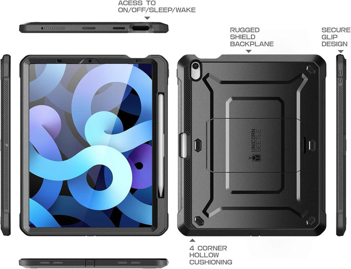 SupCase Hülle für iPad Air 5/4 (2022/2020) 10.9 Zoll Case Bumper Schutzhülle 360 Grad Cover [Unicorn