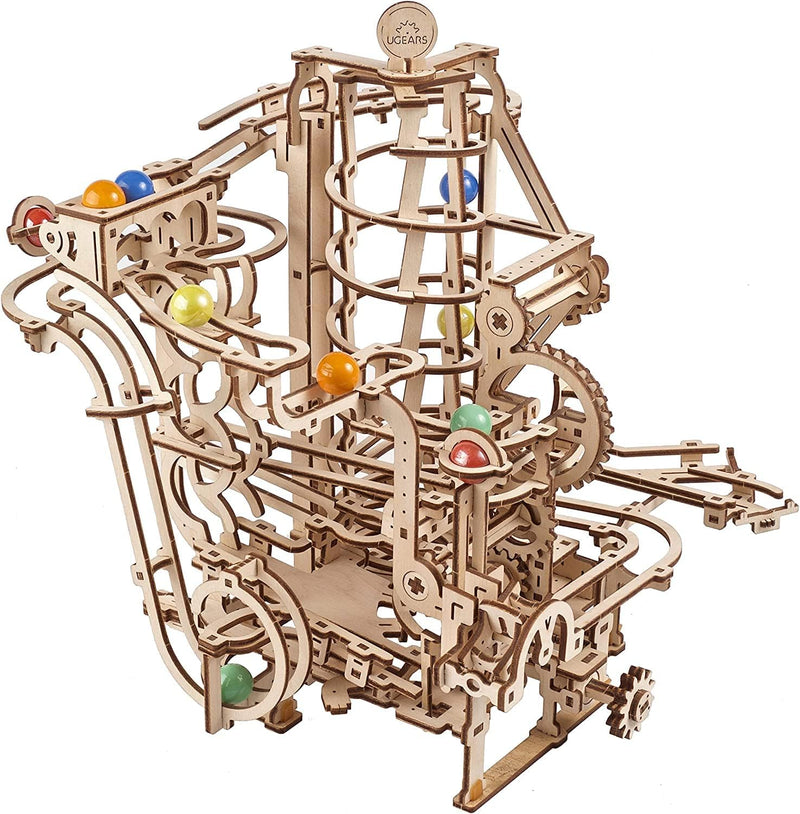 UGEARS DIY Murmelbahn Holz Spirale - Marble Run 3D Holzpuzzle Erwachsene - Holzkugelbahn Modellbausa