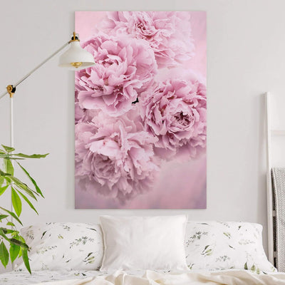 Leinwandbild - Rosa Pfingstrosen Bild auf Leinwand Hochformat 90 x 60 cm 90cm x 60cm, 90cm x 60cm