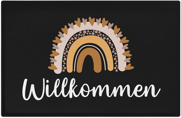 Trendation - Willkommen Herbst Braun Grafik Fussmatte Geschenk Schöne Fussmatte Aussen und Innenbere