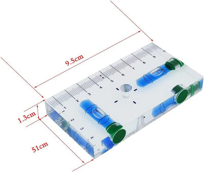 Erhältlich in zwei Farben, 95 x 51 x 13 mm, T-Typ, Multifunktions-Wasserwaage, mit Magnetskala (Acry