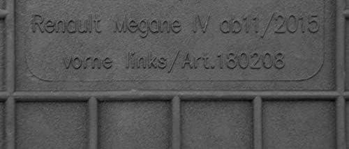 Fussmatten Vorne, Hinten + Tunnel Matte 5er Set für Renault Megane 4 IV ab 2016 Gummi Gumimatten Vor