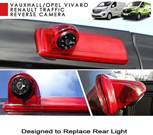 Rückfahrkamera Vivaro Kamera an 3. Bremsleuchte Dachkante Einparkhilfe (NTSC) für Vauxhall Vivaro X8