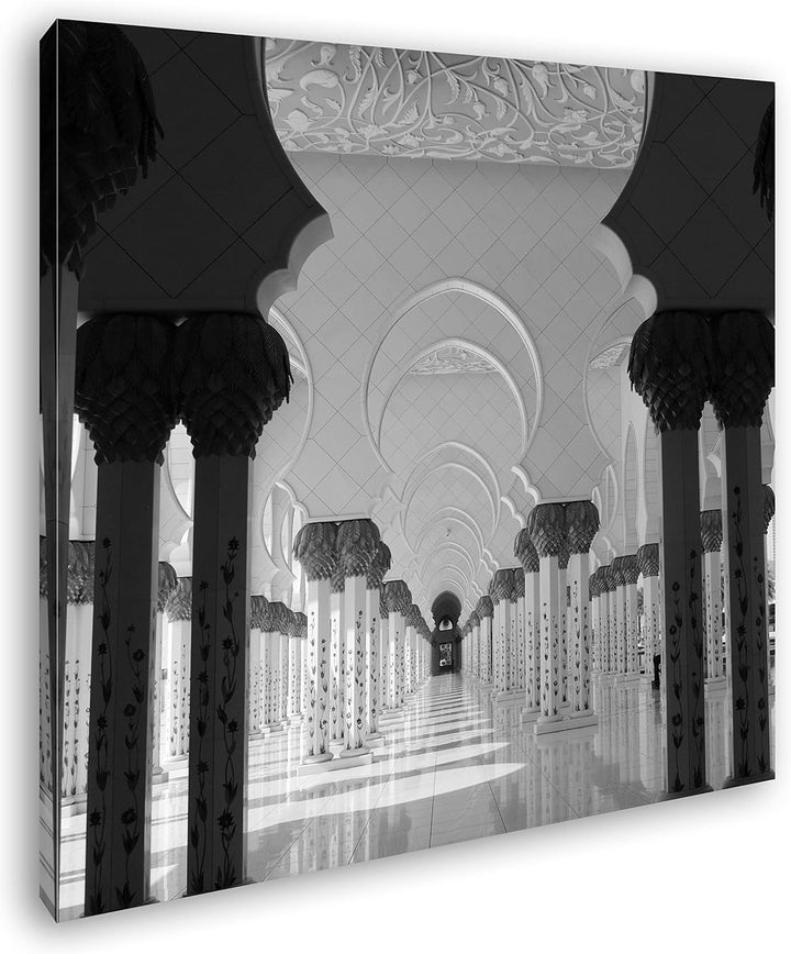 deyoli Inneres Einer Moschee in Abu Dhabi Format: 70x70 Effekt: Schwarz&Weiss als Leinwandbild, Moti