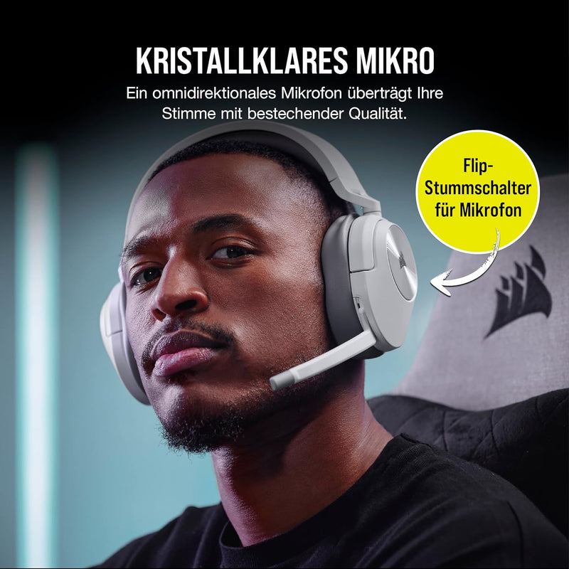 CORSAIR HS55 WIRELESS Leichtes Gaming-Headset - Dolby 7.1 Surround Sound - Omnidirektionales Mikrofo