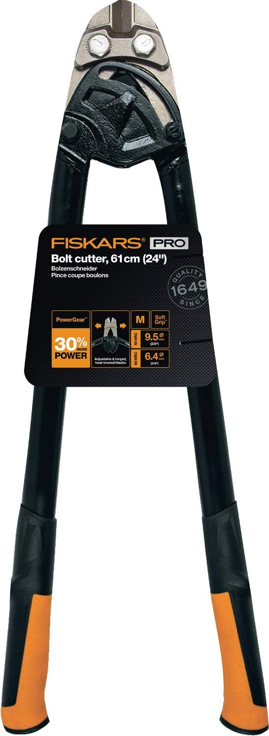 Fiskars Bolzenschneider, Bis zu 30% mehr Kraft, Länge 61 cm, Stahl/Kunststoff, Schwarz/Orange, Power