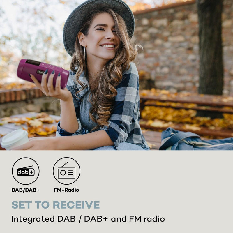 Auna DAB Radio mit Bluetooth und Aufladbarem Akku, FM/DAB/DAB+ Radio Klein, Tragbares Digitalradio m