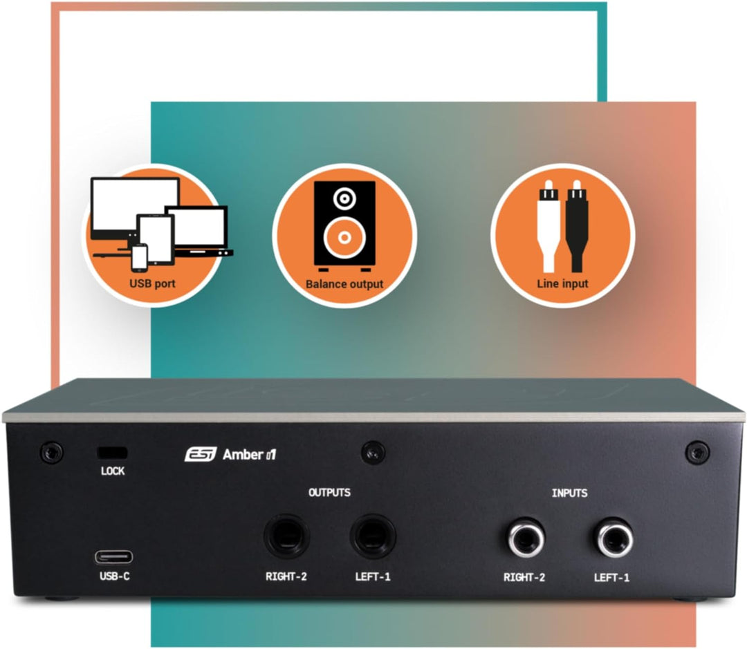 ESI Amber i1 | Professionelles 24-bit / 192 kHz USB Audio Interface mit 2 Eingängen und 2 Ausgängen