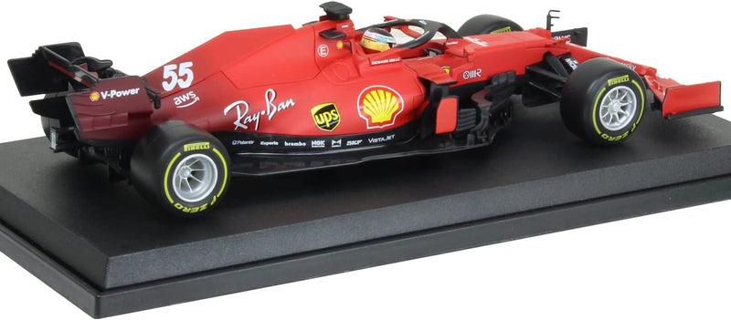 Bburago Maistro B18-16809S 1:18 F1 2021 SF21 Ferrari SAINZ, farblich Sortiert