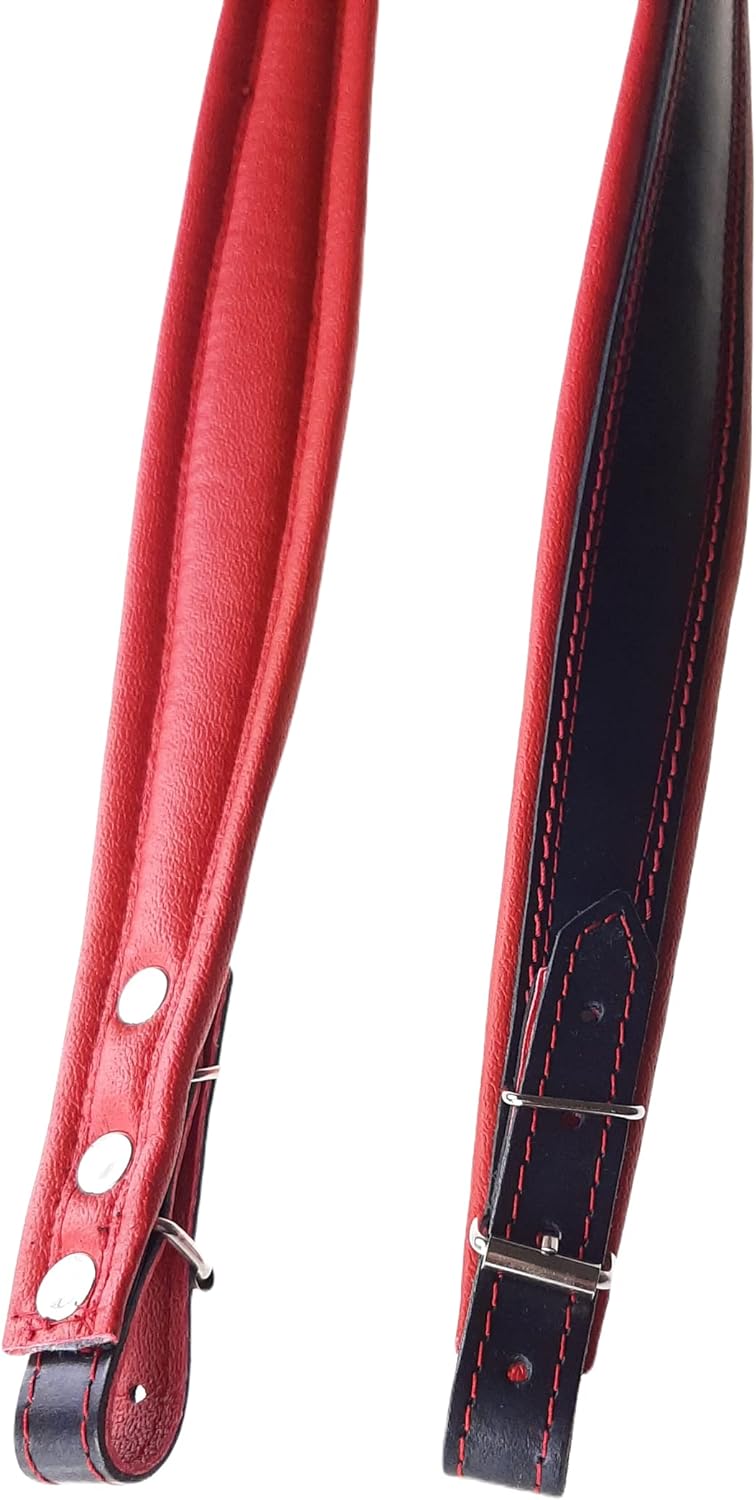 Akkordeongurte Leder 60-120 Bass Schwarz / Rot