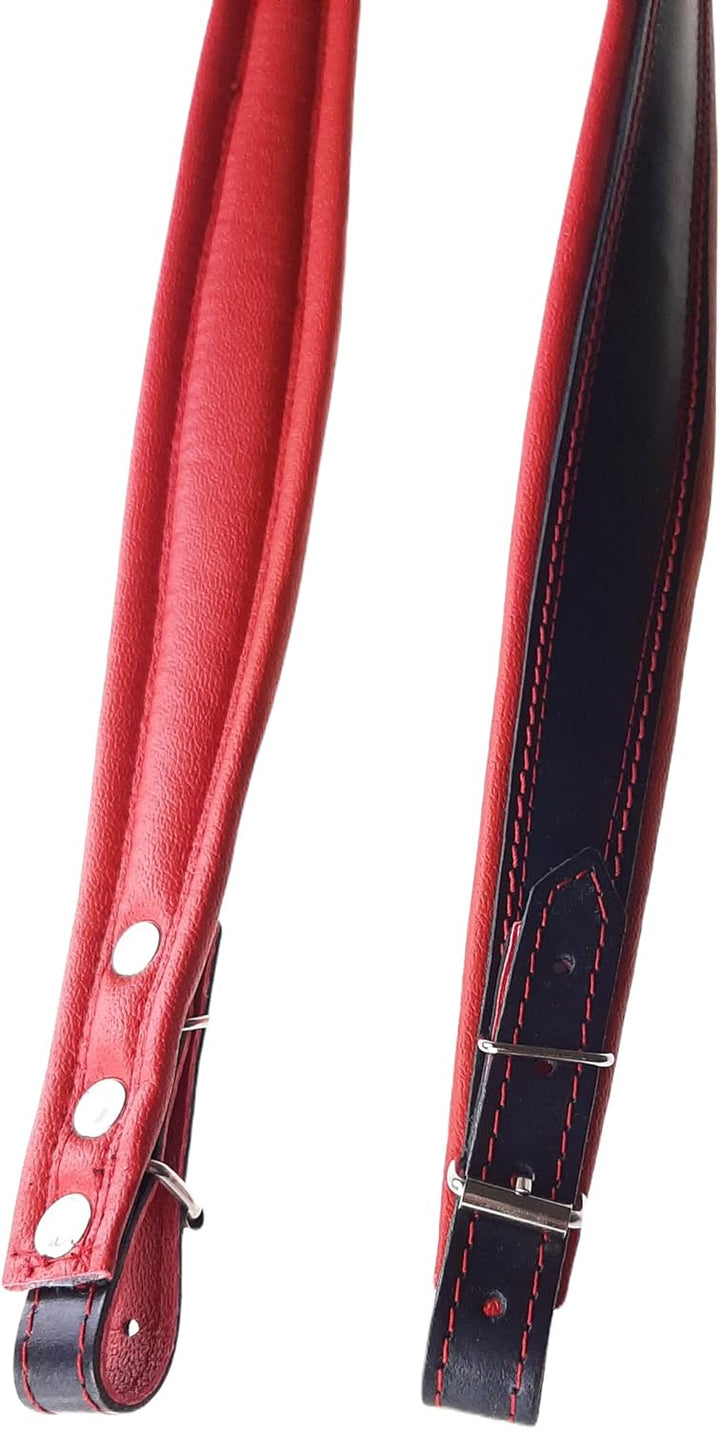 Akkordeongurte Leder 60-120 Bass Schwarz / Rot