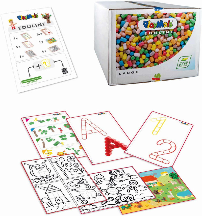 PlayMais EDULINE Large Bastel-Set für Kinder ab 3 Jahren | Motorik-Spielzeug mit 6.300 50 Seiten Vor