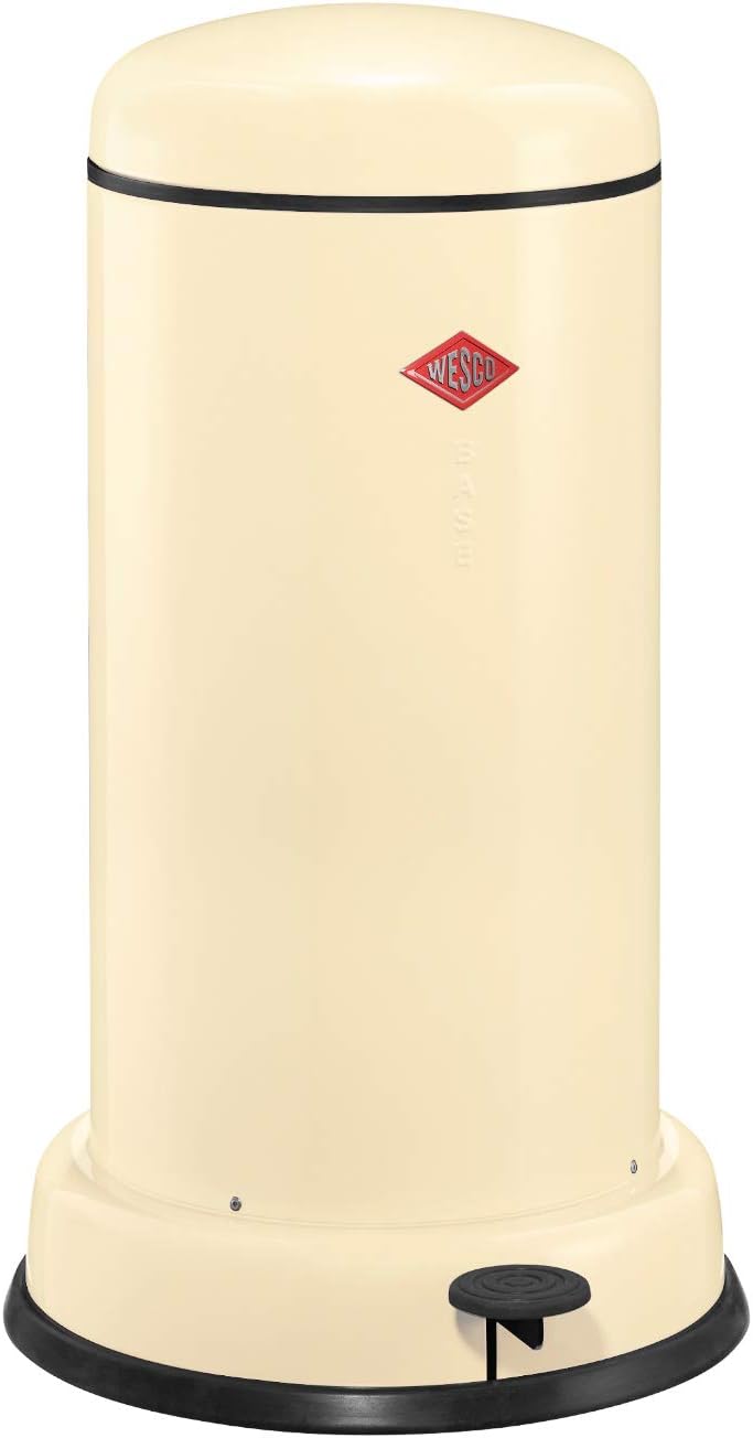 Wesco Baseboy Abfallsammler aus Edelstahl in der Farbe Mandel mit einem Volumen von 20 Litern - Mit