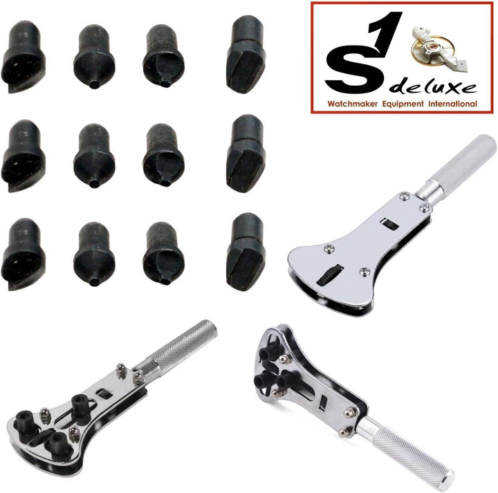 Einpresswerkzeug, Gehäuseöffner, Uhrenmesser, Gehäusehalter - Uhrenwerkzeug Starter-Set