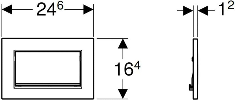 Geberit Betätigungsplatte Sigma 30 (für Spül-Stopp Spülungen, Betätigung von vorne, Platte + Tasten