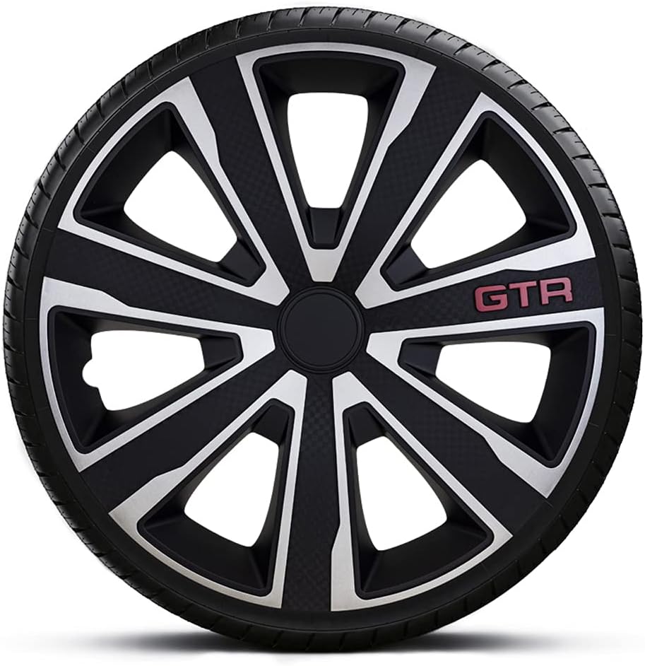J-Tec Satz Radzierbleden GTR Karbon 16-Zoll Silber/Schwarz Silber/Schwarz 16-Zoll, Silber/Schwarz 16