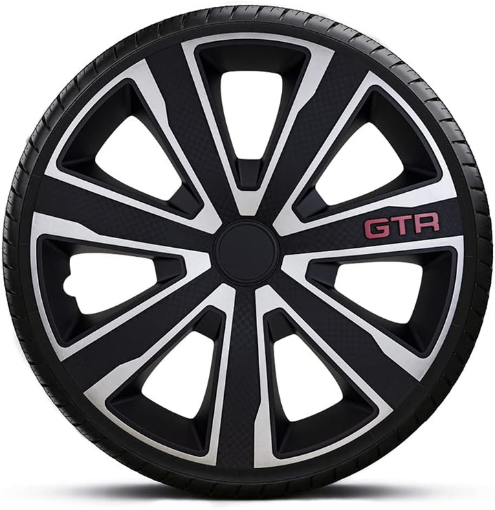J-Tec Satz Radzierbleden GTR Karbon 16-Zoll Silber/Schwarz Silber/Schwarz 16-Zoll, Silber/Schwarz 16