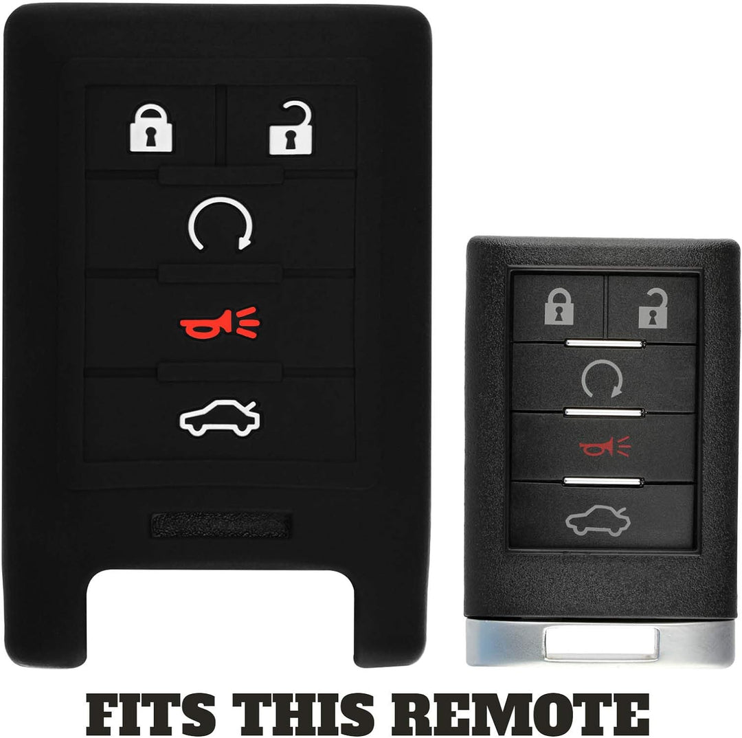KeyGuardz Keyless Remote Car Smart Key Fob Outer Shell Cover Soft Rubber Case for Cadillac ATS CTS D