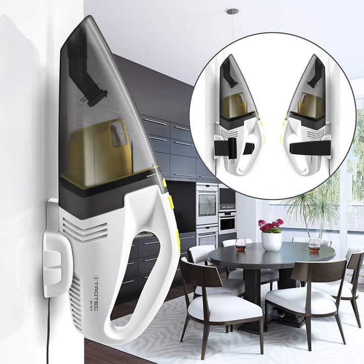TROTEC Akku Handstaubsauger VC 10 E – Nass & Trocken Handsauger – 7,4 V Li-Ionen Akku, 40 W, 400 ml