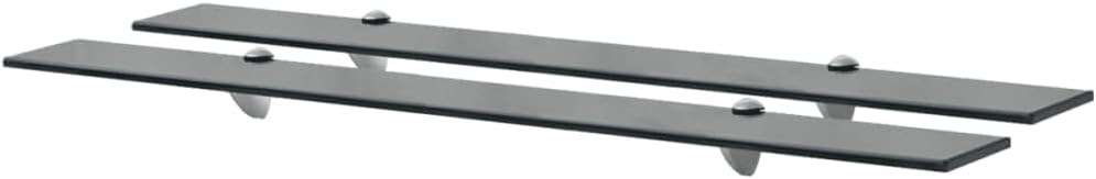 FIRBNUS 2 Stück Regale Hängeregal 90x20x0,8 cm Bad Regal Schwebend Regal Glas Schwebend für Wohnzimm