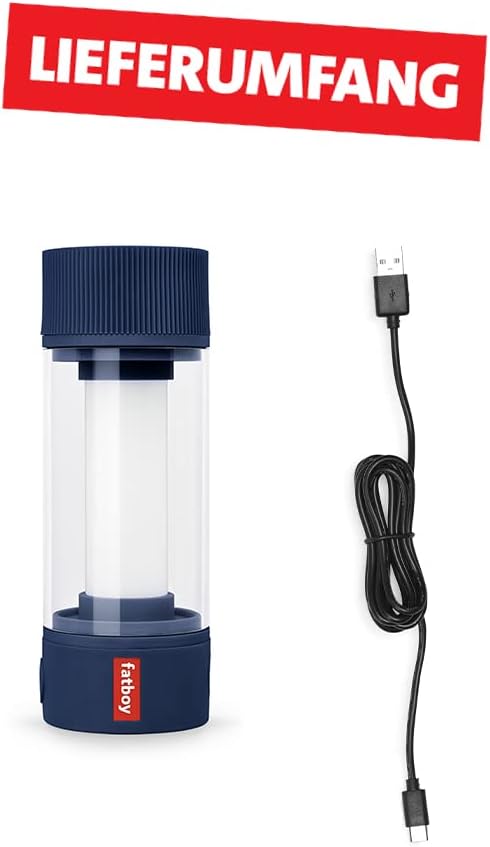 Fatboy® Tjoepke in Grau Blau | Aufladbare LED-Outdoor-Lampe | Dimmbare LED-Tischlampe mit Akku