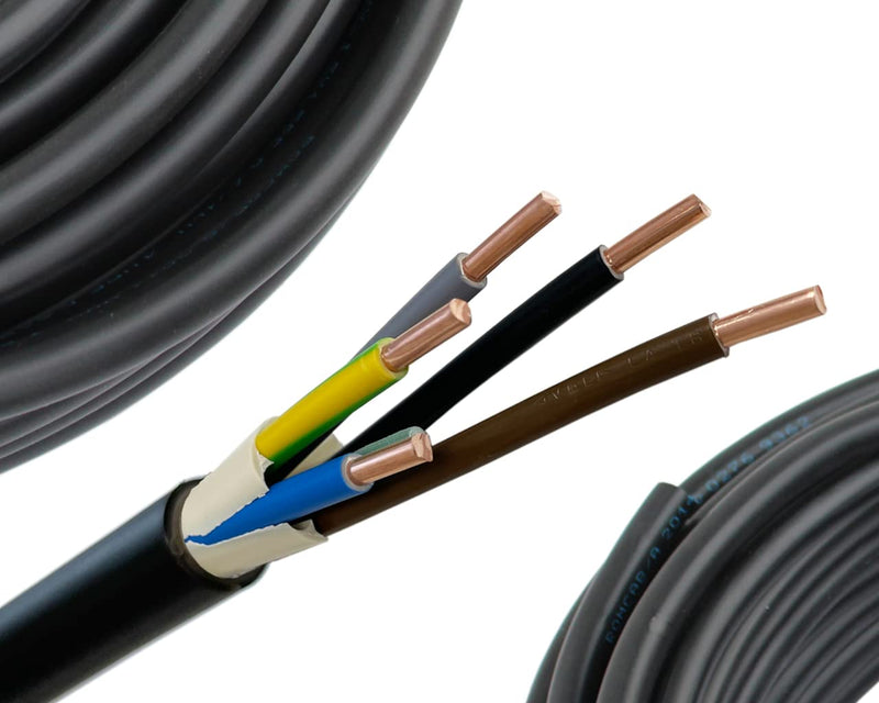 NYY-J 5x2,5mm² Erdkabel Meterware 10-100 Meter, Länge:50 Meter, 50 Meter