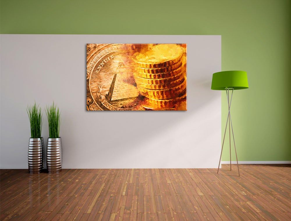 Pixxprint Illuminati Pyramide als Leinwandbild/Grösse: 100x70 cm/Wandbild/Kunstdruck/fertig bespannt