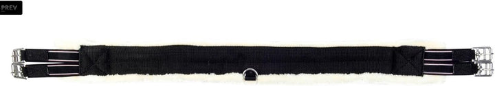 HKM Sattelgurt -Teddy- 9116 - schwarz/cream 145 cm, 9116 - schwarz/cream 145 cm