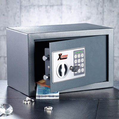 Xcase Schranksafe: Stahlsafe mit digitalem Schloss, 12 Liter (Mini Safe, Tresor Safe, Schlüsseltreso