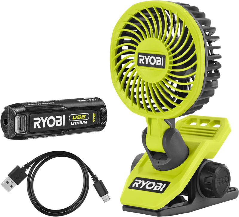 RYOBI RCF4-120G tragbarer Ventilator Akku 4V 810fpm Ø 9cm USB-C 1x2,0Ah